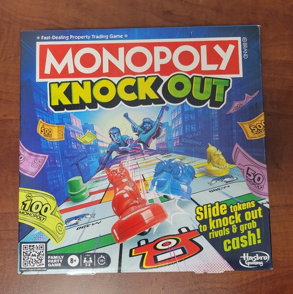 Hasbro Other - Hasbro Monopoly Knock Out Game with Red, Blue, Yellow Tokens NIB